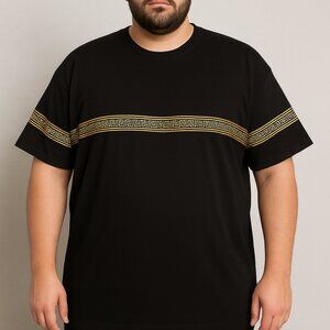 Casa Moda Couture Greek Key T-Shirt 4XL Versace-Inspired Luxury Streetwear